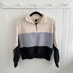 Universal Thread Striped Quarter Zip Jacket